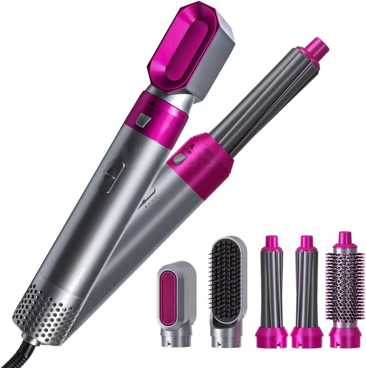 5 in 1 Multifunctional Hair Dryer , Detachable 5-in-1 Multi-Head Hot Air Comb, The Negative Ion Automatic Suction Hair Curler