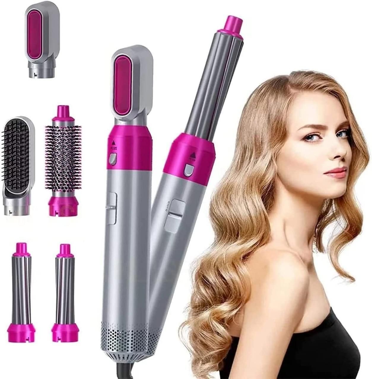 5 in 1 Multifunctional Hair Dryer , Detachable 5-in-1 Multi-Head Hot Air Comb, The Negative Ion Automatic Suction Hair Curler